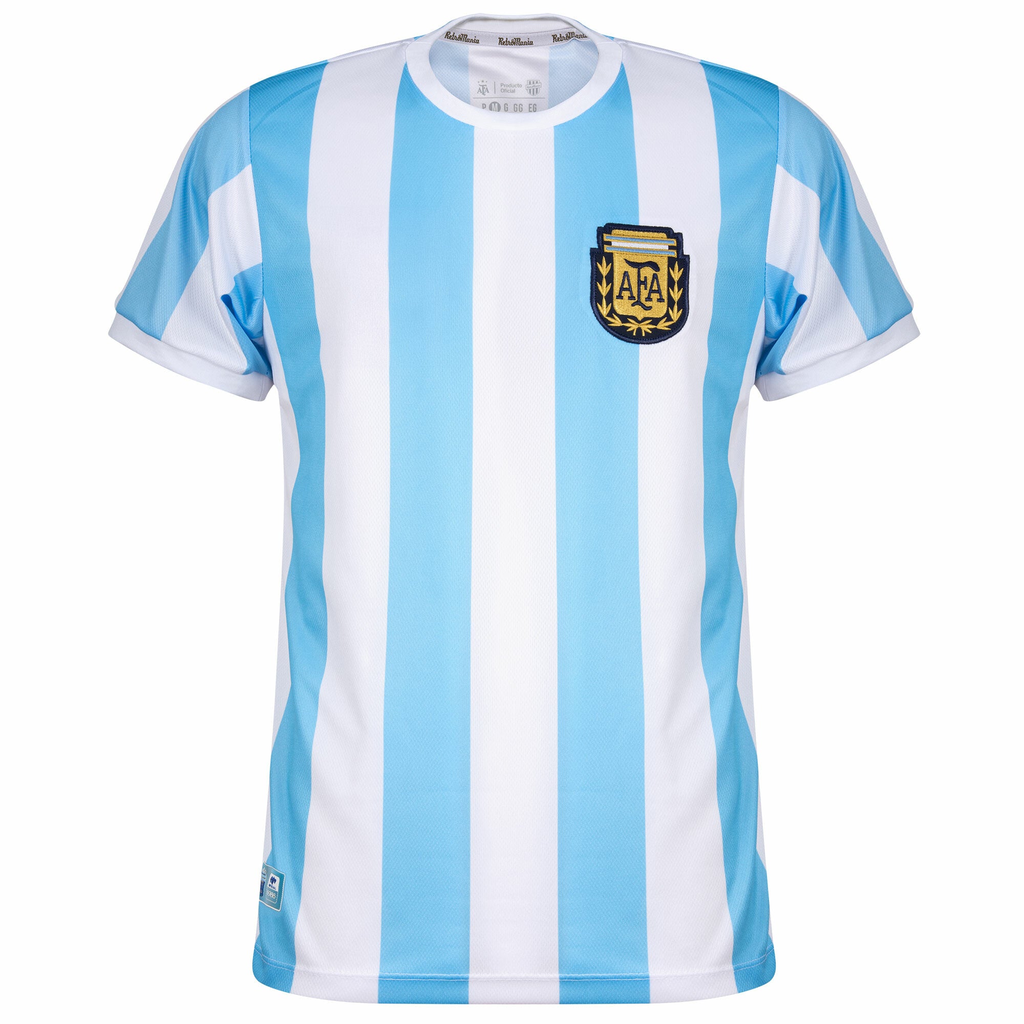 Argentina Home Retro No.10 Jersey 1986 (Retro Flock Printing)