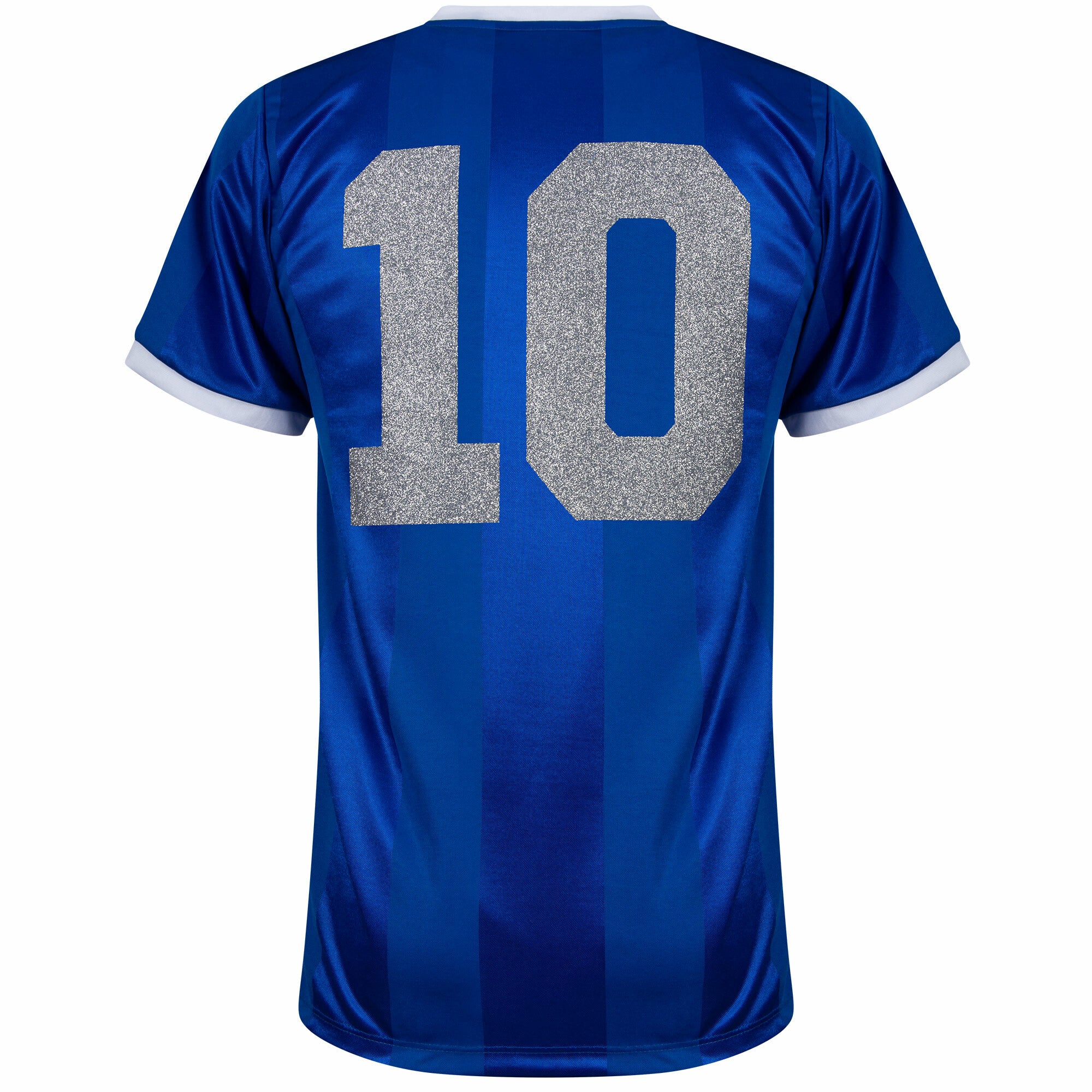 Argentina Away Retro No.10 (Maradona) Jersey 1986 (Retro Glitter Printing)