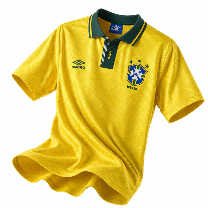 Brazil 1993 Retro Home Fan Jersey - Yellow