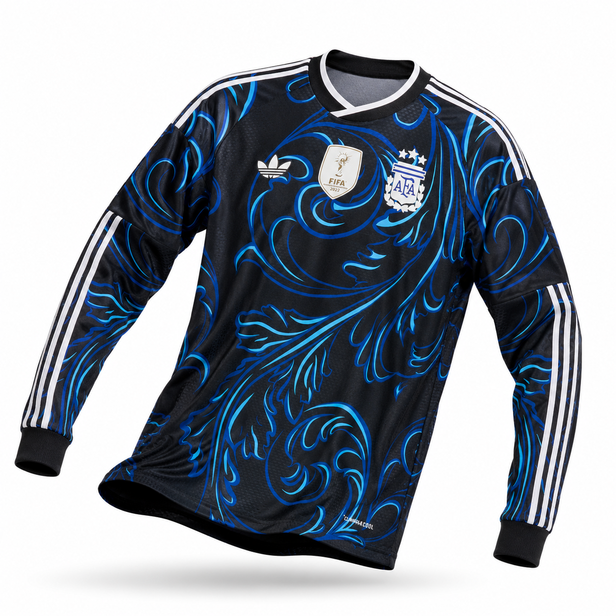 Argentina 26 Away Authentic Player Long Sleeve Jersey