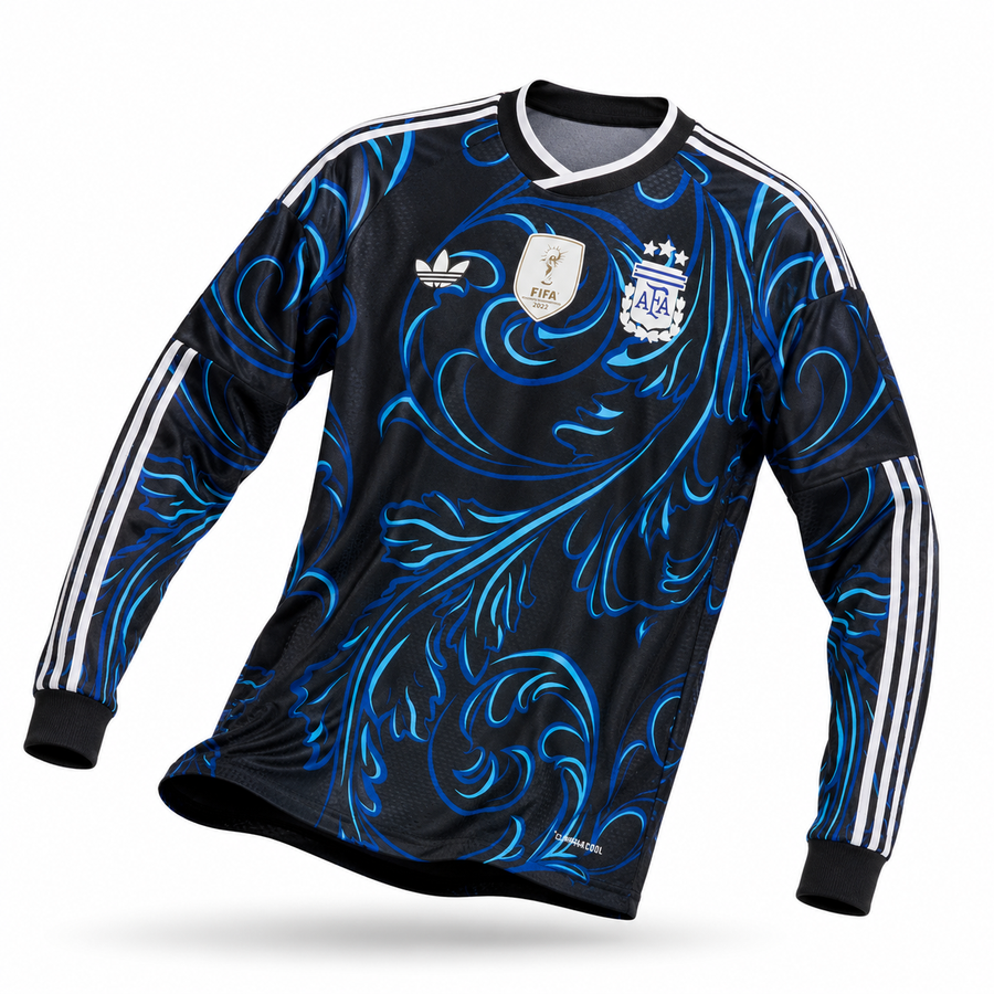 Argentina 26 Away Authentic Player Long Sleeve Jersey