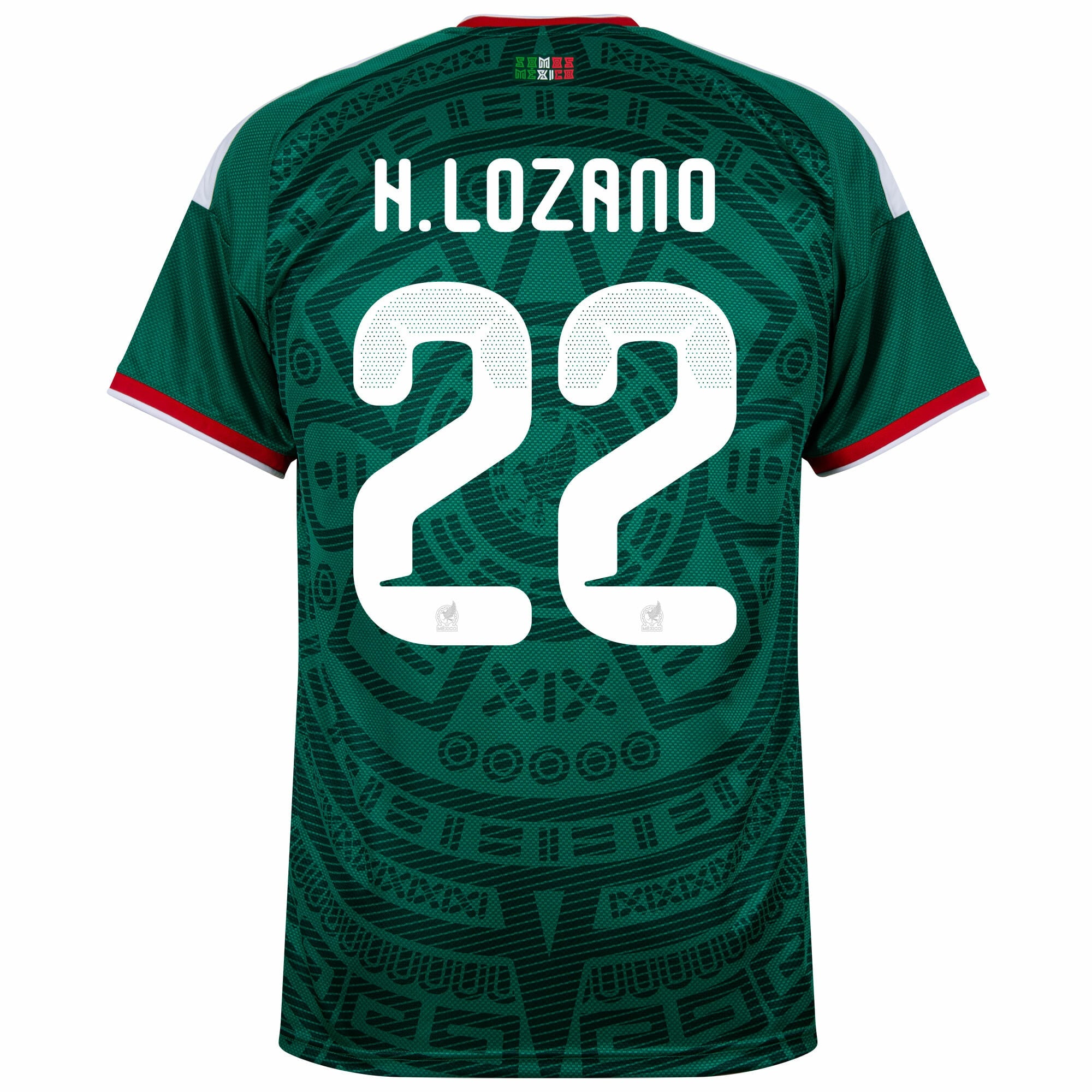 Mexico Home Fan Jersey H.Lozano 22 Shirt 2026-2027 (Official Printing) (Fan Version)