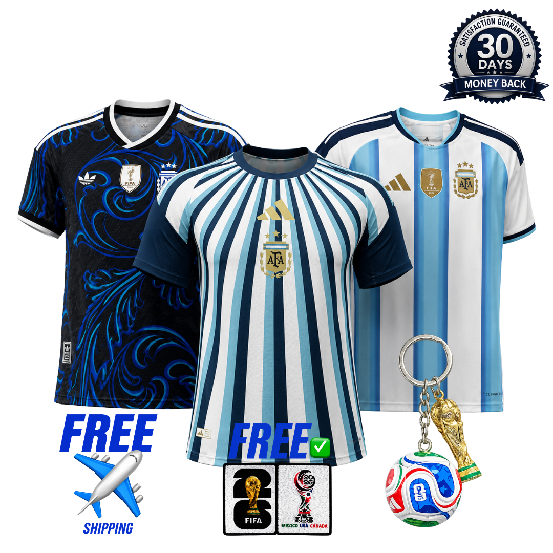 Argentina 2026 World Cup 3-Shirt Kit (Player Version)