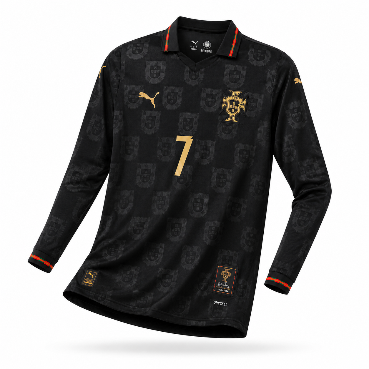 Ronaldo #7 Portugal "Black Panther" Long-Sleeve Jersey (Player Version)