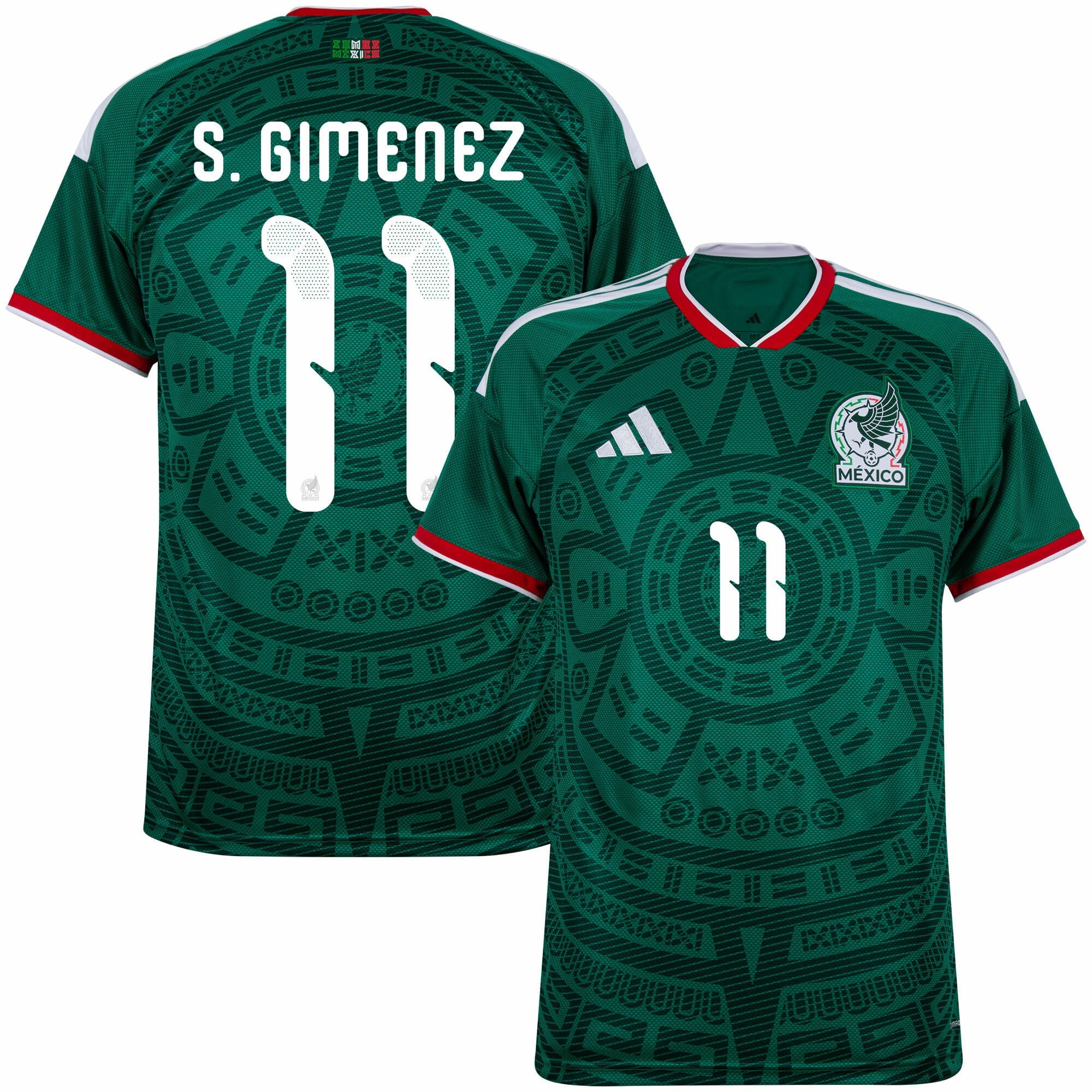 Mexico Home Jersey S. Gimenez 11 Shirt 2026-2027 (Official Printing) (Fan Version)