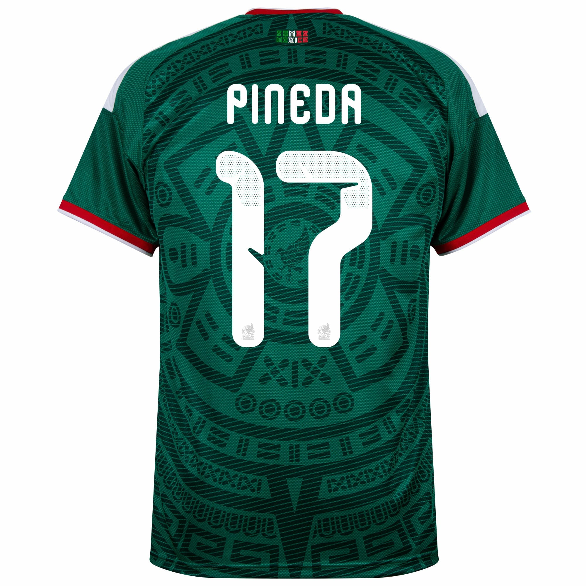 Mexico Home Fan Jersey Pineda 17 Shirt 2026-2027 (Official Printing) - (Fan Version)