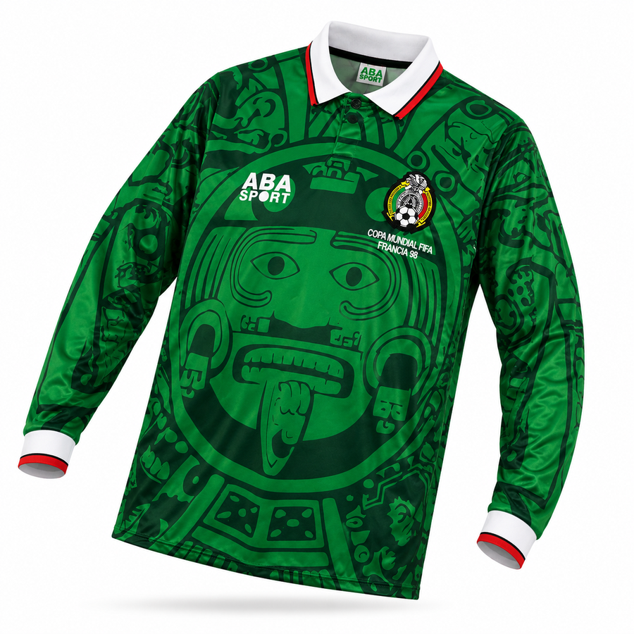 Mexico Retro Green Long-Sleeve Jersey – 1998 World Cup ABA Sport